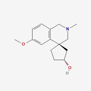 molecular formula C15H21NO2 B1212635 Spiro-(3-hydroxycyclopentane-1,4'-2',3'-dihydro-6'-methoxy-2'-methyl-1'H-isoquinoline) CAS No. 51061-99-5