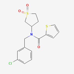 molecular formula C16H16ClNO3S2 B12126379 N-(3-chlorobenzyl)-N-(1,1-dioxidotetrahydrothiophen-3-yl)thiophene-2-carboxamide 