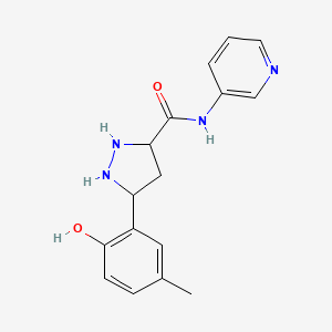 molecular formula C16H18N4O2 B12126406 5-(2-hydroxy-5-methylphenyl)-N-pyridin-3-ylpyrazolidine-3-carboxamide 