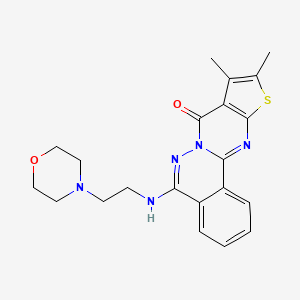 13,14-Dimethyl-8-{[2-(morpholin-4-yl)ethyl]amino}-15-thia-9,10,17-triazatetracyclo[8.7.0.0^{2,7}.0^{12,16}]heptadeca-1(17),2(7),3,5,8,12(16),13-heptaen-11-one