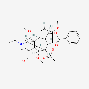 B1212649 8-Acetyl-14-benzoylchasmanine CAS No. 4296-54-2