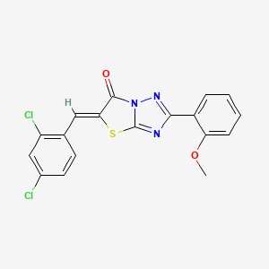 molecular formula C18H11Cl2N3O2S B12126511 (5Z)-5-(2,4-dichlorobenzylidene)-2-(2-methoxyphenyl)[1,3]thiazolo[3,2-b][1,2,4]triazol-6(5H)-one 