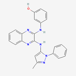 3-({3-[(3-methyl-1-phenyl-1H-pyrazol-5-yl)amino]quinoxalin-2-yl}amino)phenol