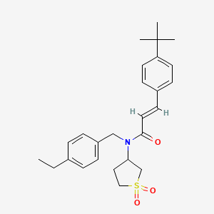 molecular formula C26H33NO3S B12126540 (2E)-3-(4-tert-butylphenyl)-N-(1,1-dioxidotetrahydrothiophen-3-yl)-N-(4-ethylbenzyl)prop-2-enamide 