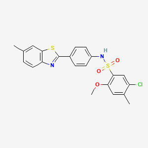 5-chloro-2-methoxy-4-methyl-N-[4-(6-methyl-1,3-benzothiazol-2-yl)phenyl]benzene-1-sulfonamide