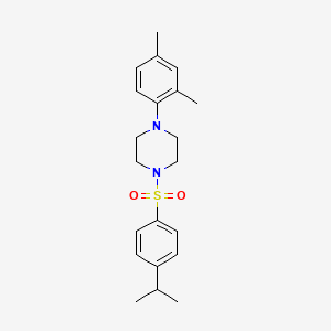 molecular formula C21H28N2O2S B12126573 1-(2,4-Dimethylphenyl)-4-[4-(propan-2-yl)benzenesulfonyl]piperazine 