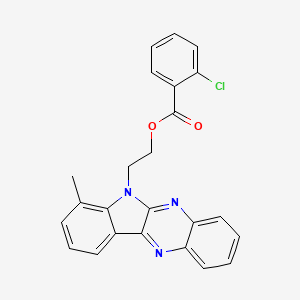 molecular formula C24H18ClN3O2 B12126580 2-(4-Methylindolo[2,3-b]quinoxalin-5-yl)ethyl 2-chlorobenzoate 