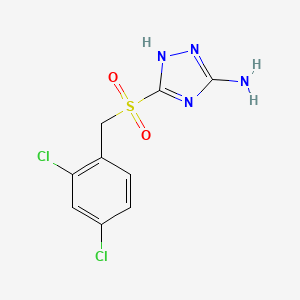 molecular formula C9H8Cl2N4O2S B12126586 3-{[(2,4-dichlorophenyl)methyl]sulfonyl}-1H-1,2,4-triazole-5-ylamine 