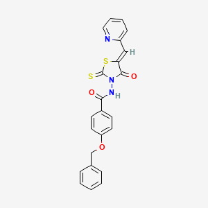 4-(benzyloxy)-N-[(5Z)-4-oxo-5-(pyridin-2-ylmethylidene)-2-thioxo-1,3-thiazolidin-3-yl]benzamide