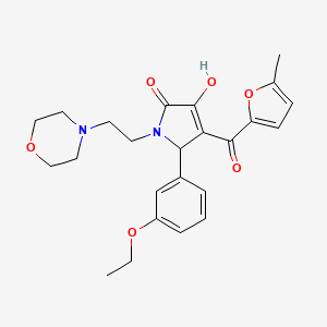 molecular formula C24H28N2O6 B12126644 5-(3-ethoxyphenyl)-3-hydroxy-4-[(5-methylfuran-2-yl)carbonyl]-1-[2-(morpholin-4-yl)ethyl]-1,5-dihydro-2H-pyrrol-2-one 