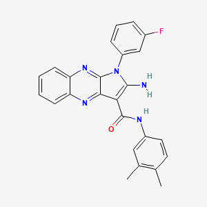 molecular formula C25H20FN5O B12126696 2-amino-N-(3,4-dimethylphenyl)-1-(3-fluorophenyl)-1H-pyrrolo[2,3-b]quinoxaline-3-carboxamide 