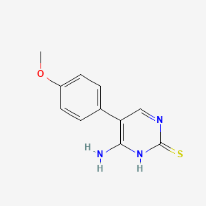 molecular formula C11H11N3OS B12126736 4-Amino-5-(4-methoxyphenyl)pyrimidine-2-thiol CAS No. 35070-94-1