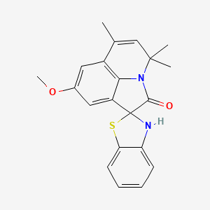 8'-methoxy-4',4',6'-trimethyl-3H,4'H-spiro[1,3-benzothiazole-2,1'-pyrrolo[3,2,1-ij]quinolin]-2'-one