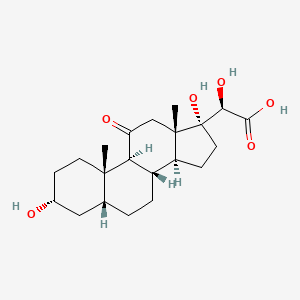 molecular formula C21H32O6 B1212678 3alpha,17,20-Trihydroxy-11-oxopregnan-21-oic acid CAS No. 52077-56-2