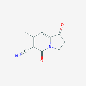 molecular formula C10H8N2O2 B121268 7-Methyl-1,5-dioxo-1,2,3,5-tetrahydroindolizine-6-carbonitrile CAS No. 58610-63-2
