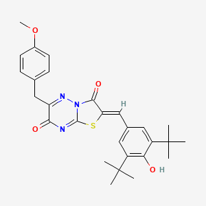 (2Z)-2-(3,5-di-tert-butyl-4-hydroxybenzylidene)-6-(4-methoxybenzyl)-7H-[1,3]thiazolo[3,2-b][1,2,4]triazine-3,7(2H)-dione