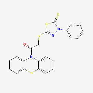 1-(10H-phenothiazin-10-yl)-2-[(4-phenyl-5-thioxo-4,5-dihydro-1,3,4-thiadiazol-2-yl)sulfanyl]ethanone