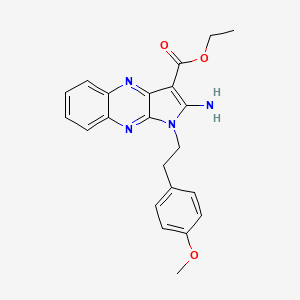 molecular formula C22H22N4O3 B12126949 ethyl 2-amino-1-[2-(4-methoxyphenyl)ethyl]-1H-pyrrolo[2,3-b]quinoxaline-3-carboxylate 