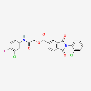 [(3-chloro-4-fluorophenyl)carbamoyl]methyl 2-(2-chlorophenyl)-1,3-dioxo-2,3-dihydro-1H-isoindole-5-carboxylate