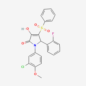 1-(3-chloro-4-methoxyphenyl)-5-(2-fluorophenyl)-3-hydroxy-4-(phenylsulfonyl)-1,5-dihydro-2H-pyrrol-2-one