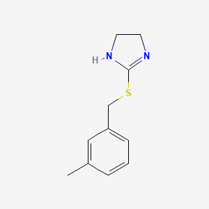 molecular formula C11H14N2S B12127012 2-([(3-Methylphenyl)methyl]sulfanyl)-4,5-dihydro-1H-imidazole 