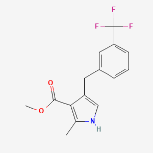 molecular formula C15H14F3NO2 B12127036 methyl 2-methyl-4-{[3-(trifluoromethyl)phenyl]methyl}-1H-pyrrole-3-carboxylate 