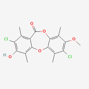 molecular formula C18H16Cl2O5 B1212706 Vicanicin CAS No. 33211-22-2