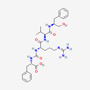 molecular formula C30H43N7O6 B1212710 2-[(N-{1-[N-(1-{N-[(1S)-2-hydroxy-1-benzylethyl]carbamoyl}-2-methylpropyl)carbamoyl]-4-(amidinoamino)butyl}carbamoyl)amino]-3-phenylpropanoic acid 