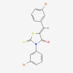 molecular formula C16H9Br2NOS2 B12127141 3-(3-Bromophenyl)-5-[(3-bromophenyl)methylene]-2-thioxo-1,3-thiazolidin-4-one 