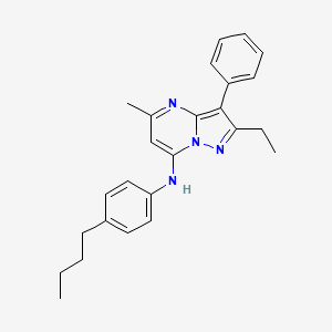 molecular formula C25H28N4 B12127186 N-(4-butylphenyl)-2-ethyl-5-methyl-3-phenylpyrazolo[1,5-a]pyrimidin-7-amine 