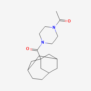 molecular formula C18H28N2O2 B12127206 1-Acetyl-4-(tricyclo[4.3.1.1<3,8>]undecylcarbonyl)piperazine 