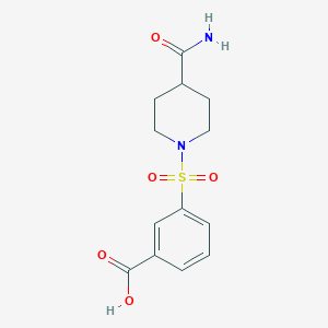 3-[(4-Carbamoylpiperidin-1-yl)sulfonyl]benzoic acid