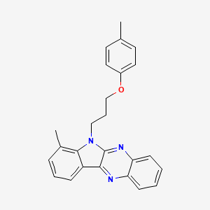 molecular formula C25H23N3O B12127286 4-Methyl-1-[3-(4-methylindolo[2,3-b]quinoxalin-5-yl)propoxy]benzene 