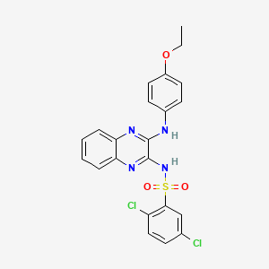 molecular formula C22H18Cl2N4O3S B12127325 2,5-dichloro-N-{3-[(4-ethoxyphenyl)amino]quinoxalin-2-yl}benzenesulfonamide 