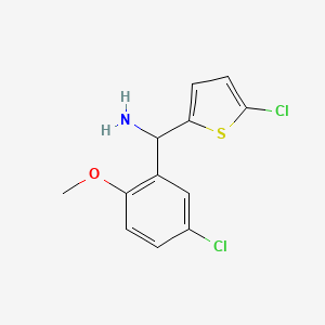 molecular formula C12H11Cl2NOS B12127406 2-Thiophenemethanamine, 5-chloro-alpha-(5-chloro-2-methoxyphenyl)- CAS No. 1152565-71-3