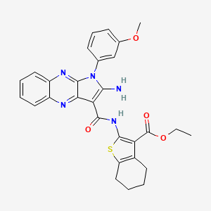 ethyl 2-({[2-amino-1-(3-methoxyphenyl)-1H-pyrrolo[2,3-b]quinoxalin-3-yl]carbonyl}amino)-4,5,6,7-tetrahydro-1-benzothiophene-3-carboxylate