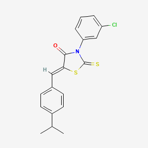 molecular formula C19H16ClNOS2 B12127468 (5Z)-3-(3-chlorophenyl)-5-[4-(propan-2-yl)benzylidene]-2-thioxo-1,3-thiazolidin-4-one 