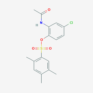 molecular formula C17H18ClNO4S B12127490 2-(Acetylamino)-4-chlorophenyl 2,4,5-trimethylbenzenesulfonate 