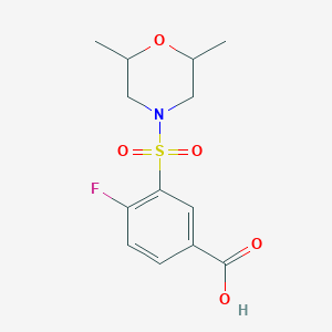 molecular formula C13H16FNO5S B12127499 3-[(2,6-Dimethylmorpholin-4-yl)sulfonyl]-4-fluorobenzoic acid 