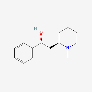 molecular formula C14H21NO B1212750 (R*,R*)-(+-)-1-甲基-α-苯基-2-哌啶乙醇 CAS No. 1630-44-0