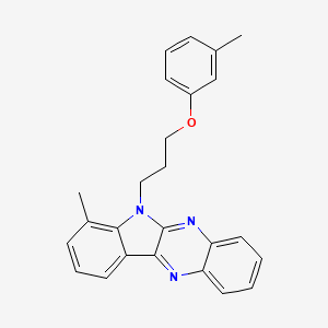 molecular formula C25H23N3O B12127553 3-Methyl-1-[3-(4-methylindolo[2,3-b]quinoxalin-5-yl)propoxy]benzene 