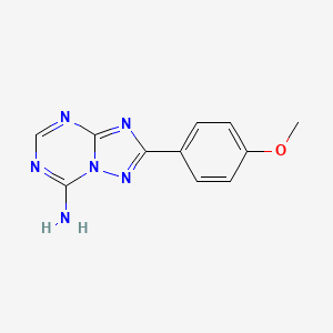 molecular formula C11H10N6O B12127613 2-(4-Methoxyphenyl)[1,2,4]triazolo[1,5-a][1,3,5]triazin-7-amine 