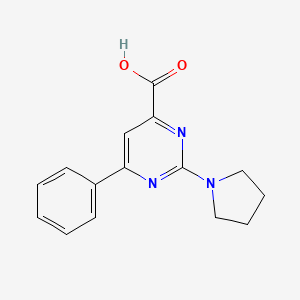 4-Pyrimidinecarboxylic acid,6-phenyl-2-(1-pyrrolidinyl)-