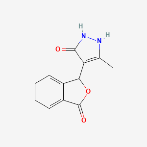 molecular formula C12H10N2O3 B12127630 3-(5-hydroxy-3-methyl-1H-pyrazol-4-yl)-2-benzofuran-1(3H)-one 