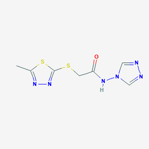 molecular formula C7H8N6OS2 B12127632 2-((5-methyl-1,3,4-thiadiazol-2-yl)sulfanyl)-N-4H-1,2,4-triazol-4-ylacetamide 