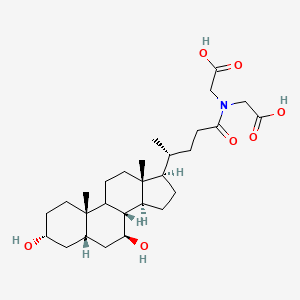 molecular formula C28H45NO7 B1212768 Ursodeoxycholyl N-carboxymethylglycine CAS No. 99956-32-8