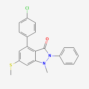 4-(4-Chlorophenyl)-1-methyl-6-methylsulfanyl-2-phenylindazol-3-one