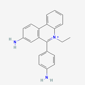 B1212772 Phenanthridinium, 8-amino-6-(4-aminophenyl)-5-ethyl- CAS No. 68613-54-7