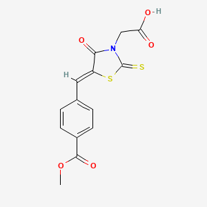 2-(5-{[4-(Methoxycarbonyl)phenyl]methylene}-4-oxo-2-thioxo-1,3-thiazolidin-3-y l)acetic acid