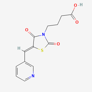 4-[(5Z)-2,4-dioxo-5-(pyridin-3-ylmethylidene)-1,3-thiazolidin-3-yl]butanoic acid